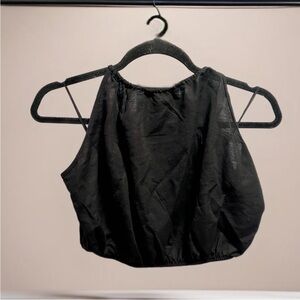 Zara Black Crop Halter Top LG